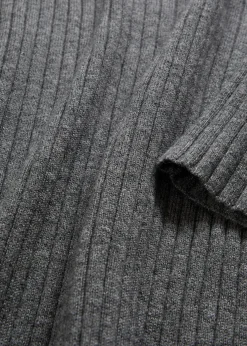 bonprix Bekleidung·Umstandsmode|Premium^Rippenpullover aus Merinowolle mittelgrau meliert