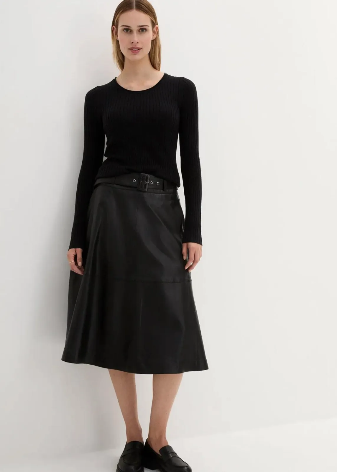 bonprix Bekleidung·Umstandsmode|Premium^Rippenpullover aus Merinowolle schwarz