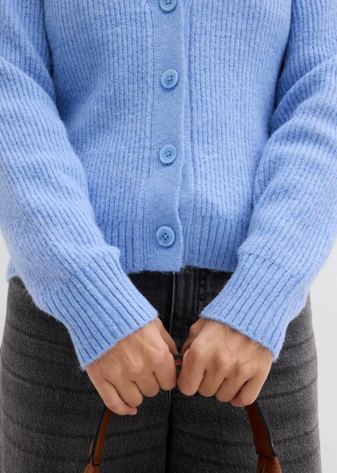 bonprix Bekleidung·Umstandsmode|Strickmode^Rippenstrick Cardigan perlblau