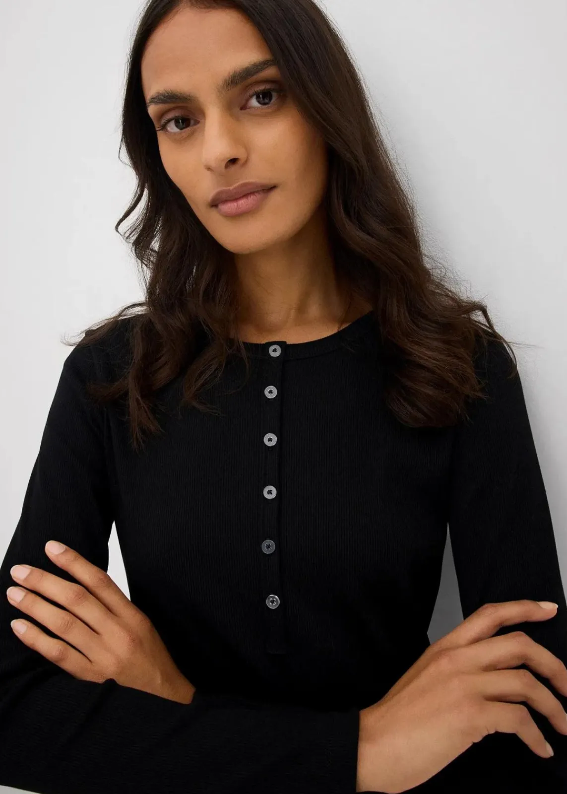 bonprix Kleider|Nachhaltigere Materialien^Rippkleid aus elastischem Baumwoll-Mix schwarz