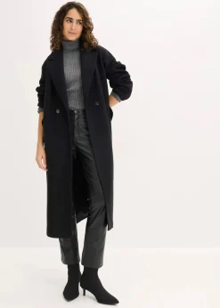 bonprix Pullover & Strickjacken|Strickmode^Ripp-Pullover anthrazit/silber