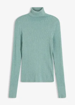 bonprix Bekleidung·Umstandsmode|Bekleidung·Jeans^Ripp-Pullover rauchsalbei/silber