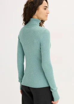 bonprix Bekleidung·Umstandsmode|Bekleidung·Jeans^Ripp-Pullover rauchsalbei/silber
