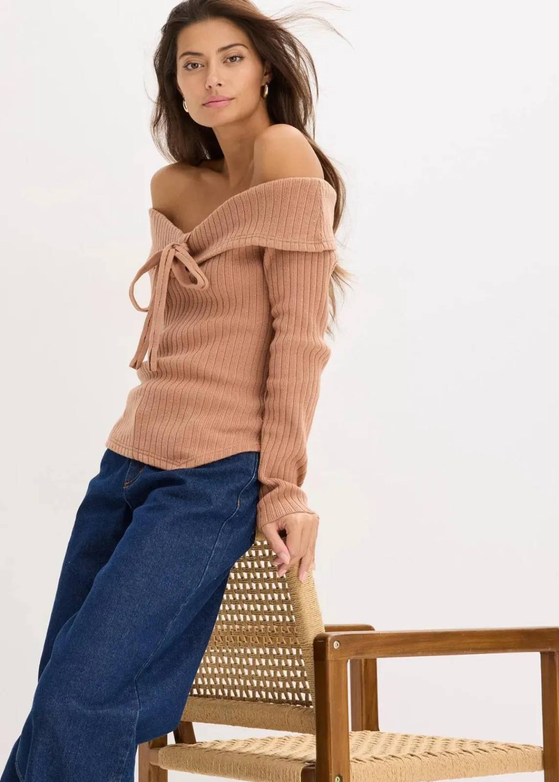 bonprix Bekleidung·Umstandsmode|Bekleidung·Jeans^Ripp-Pullover schokosorbet