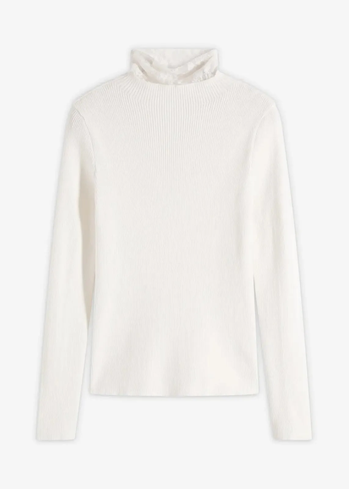 bonprix Bekleidung·Umstandsmode|Strickmode^Ripp-Pullover aus fließendem Viskose-Mix wollweiß