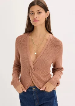 bonprix Bekleidung·Umstandsmode|Bekleidung·Jeans^Ripp-Pullover aus fließendem Viskose-Mix schokosorbet