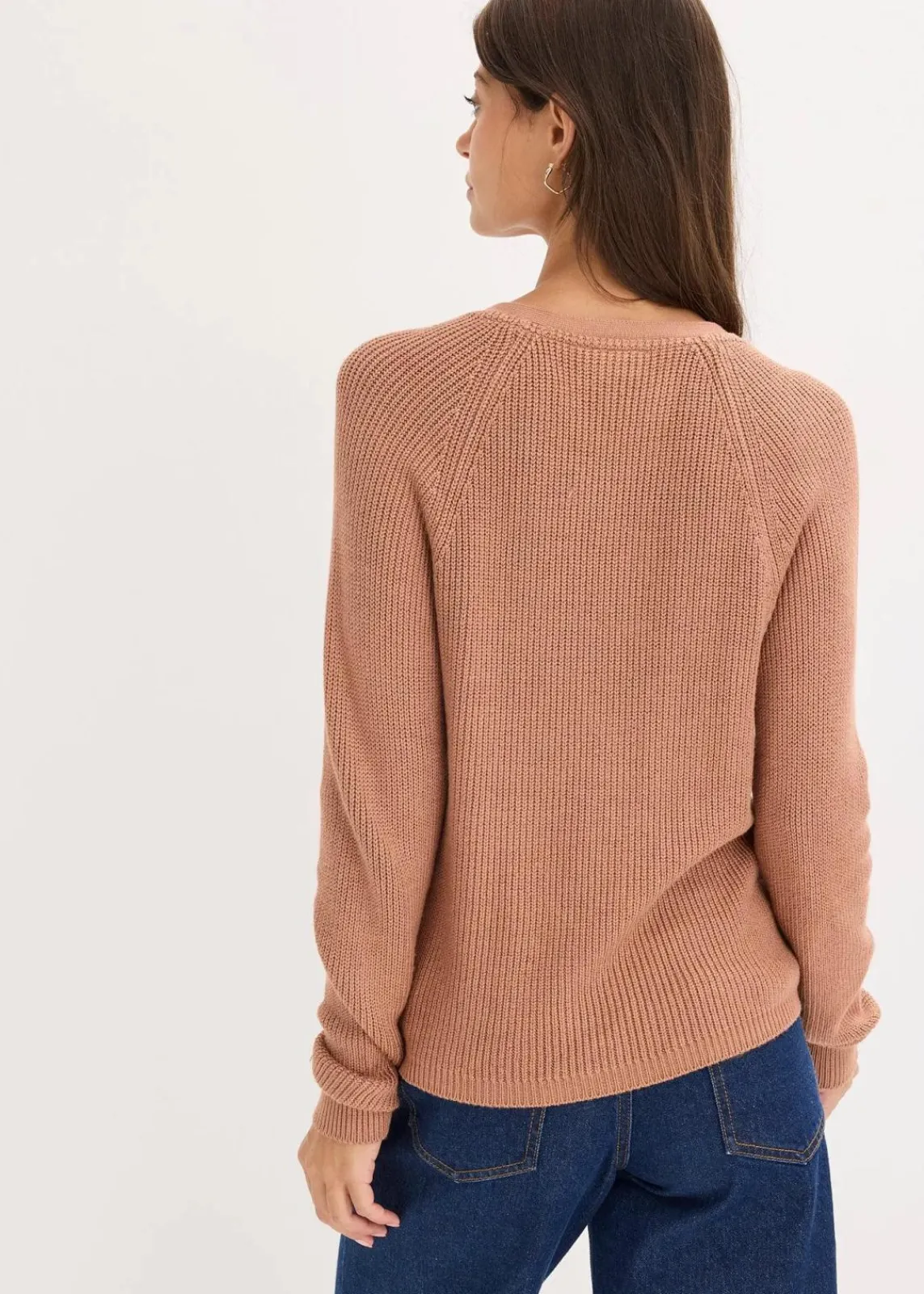 bonprix Bekleidung·Umstandsmode|Bekleidung·Jeans^Ripp-Pullover aus fließendem Viskose-Mix schokosorbet