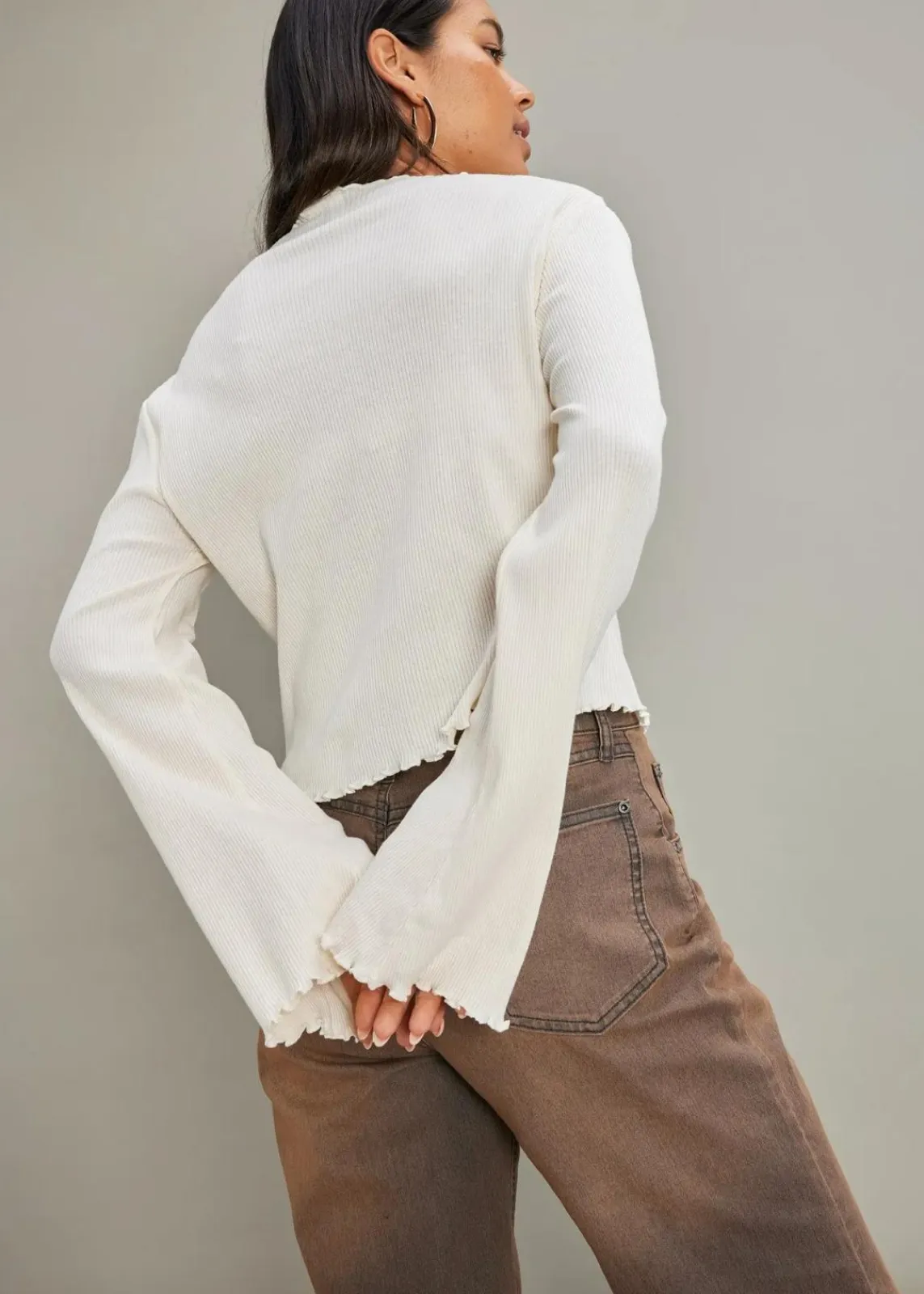 bonprix Shirts & Tops^Rippshirt aus reiner Baumwolle naturbeige