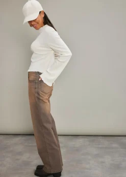 bonprix Shirts & Tops^Rippshirt aus reiner Baumwolle naturbeige
