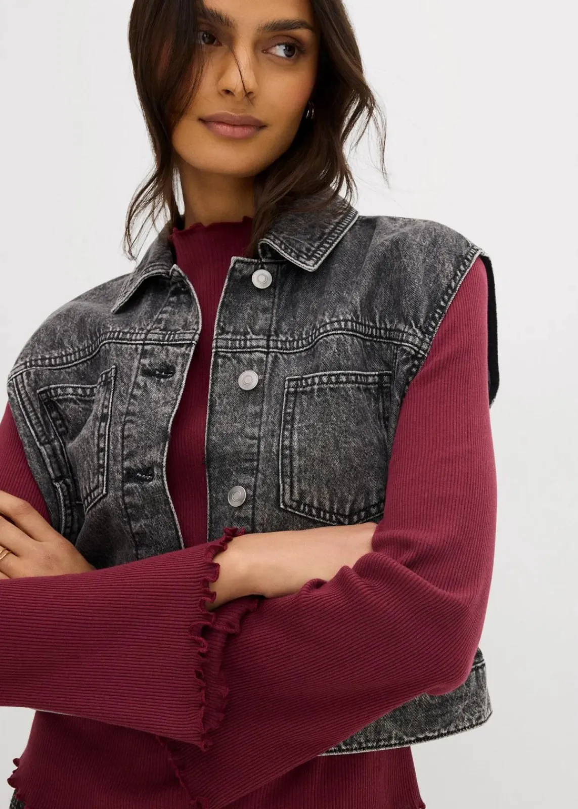 bonprix Shirts & Tops^Rippshirt aus reiner Baumwolle ahornrot