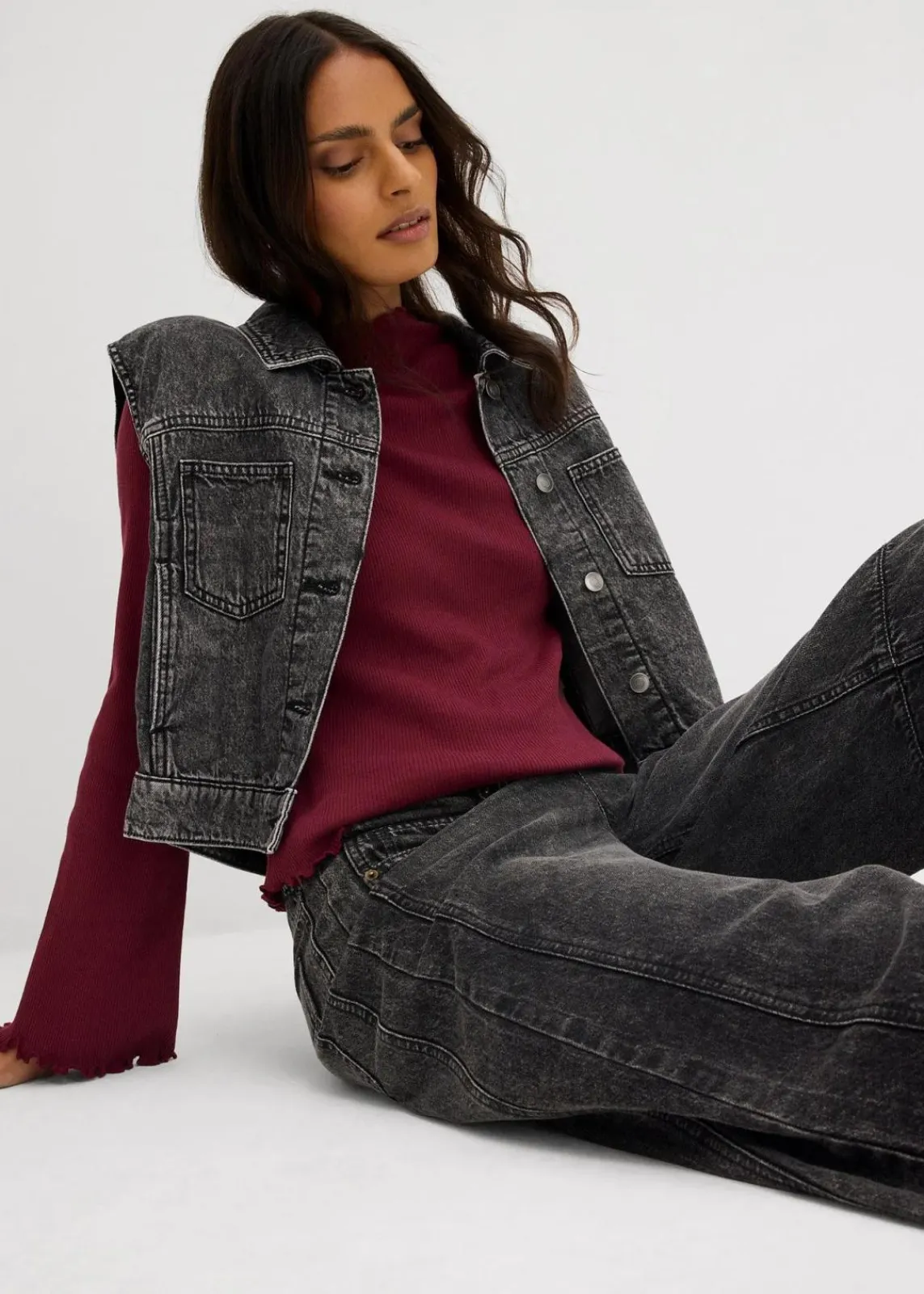 bonprix Shirts & Tops^Rippshirt aus reiner Baumwolle ahornrot