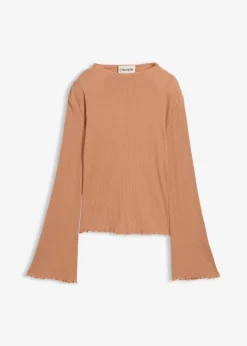 bonprix Shirts & Tops^Rippshirt aus reiner Baumwolle schokosorbet