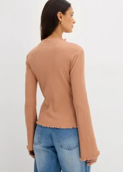 bonprix Shirts & Tops^Rippshirt aus reiner Baumwolle schokosorbet