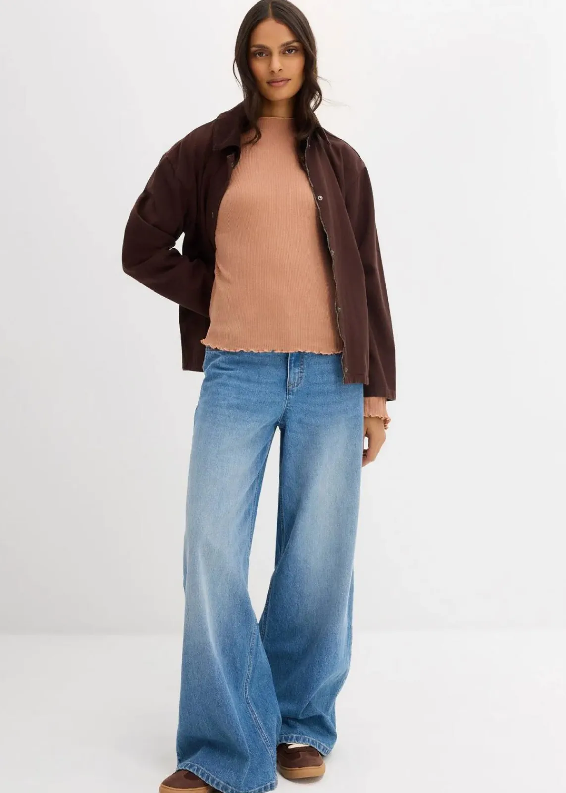 bonprix Shirts & Tops^Rippshirt aus reiner Baumwolle schokosorbet