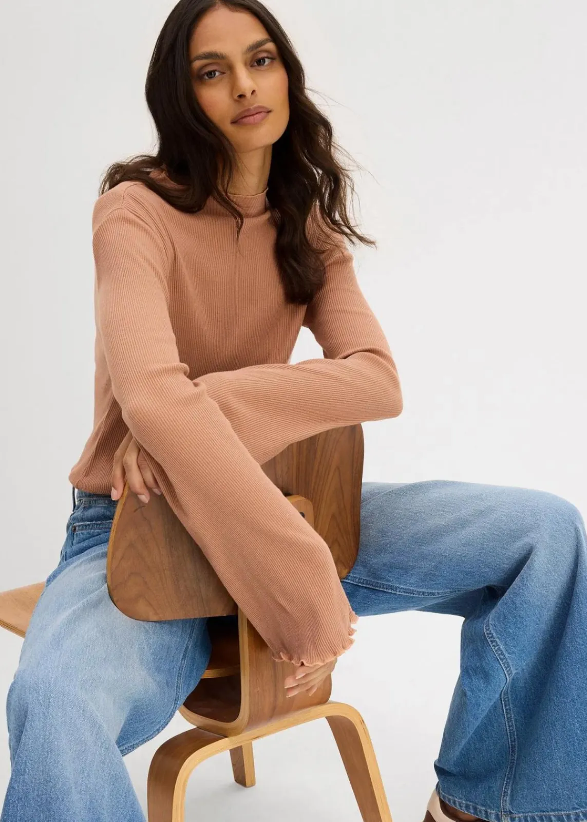 bonprix Shirts & Tops^Rippshirt aus reiner Baumwolle schokosorbet
