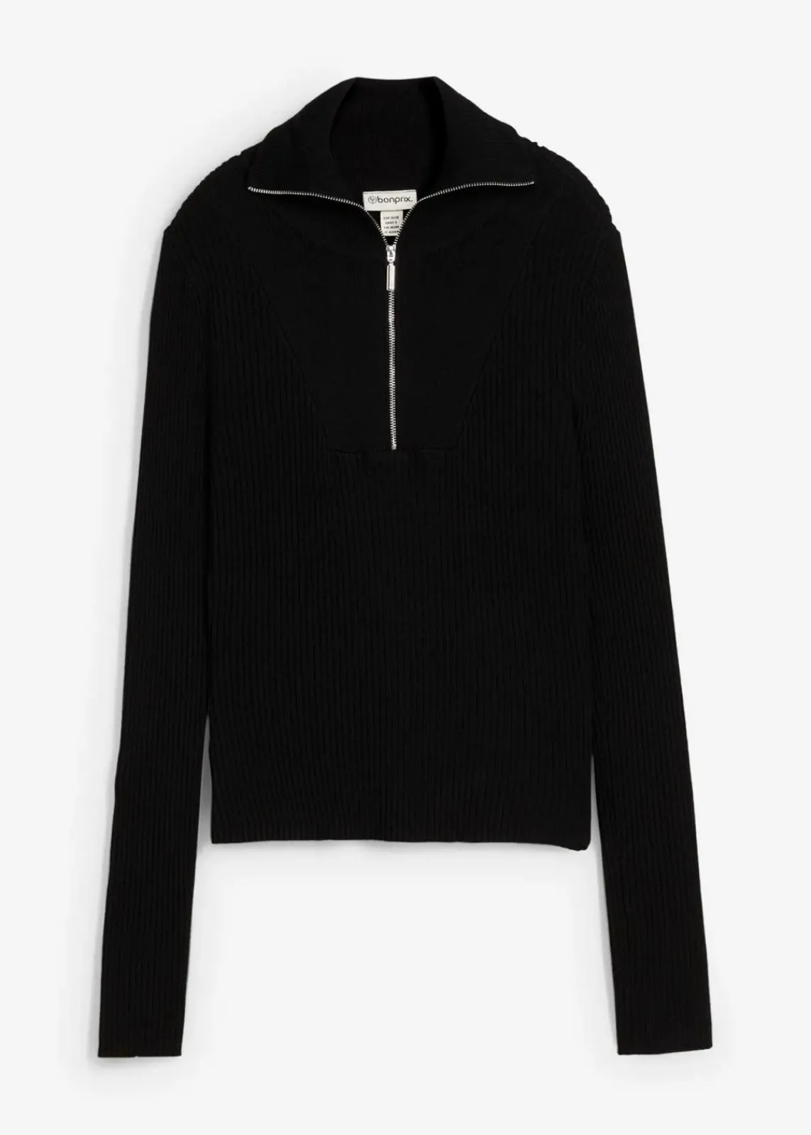 bonprix Shirts & Tops|Nachhaltigere Materialien^Rippshirt aus softem Viskose-Mix schwarz