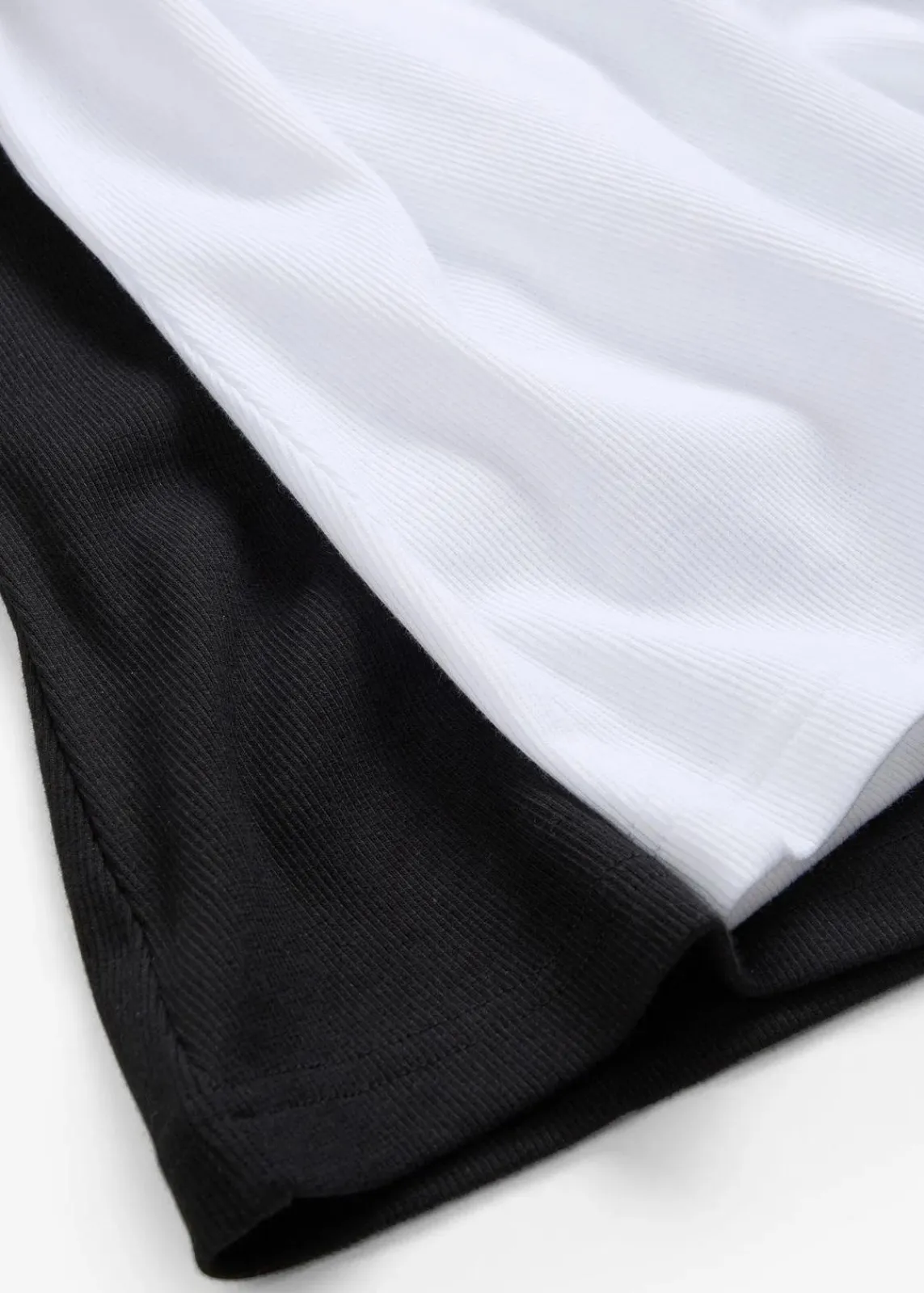 bonprix Bekleidung·Röcke|Basics^Rippshirt (2er-Pack) schwarz/weiß