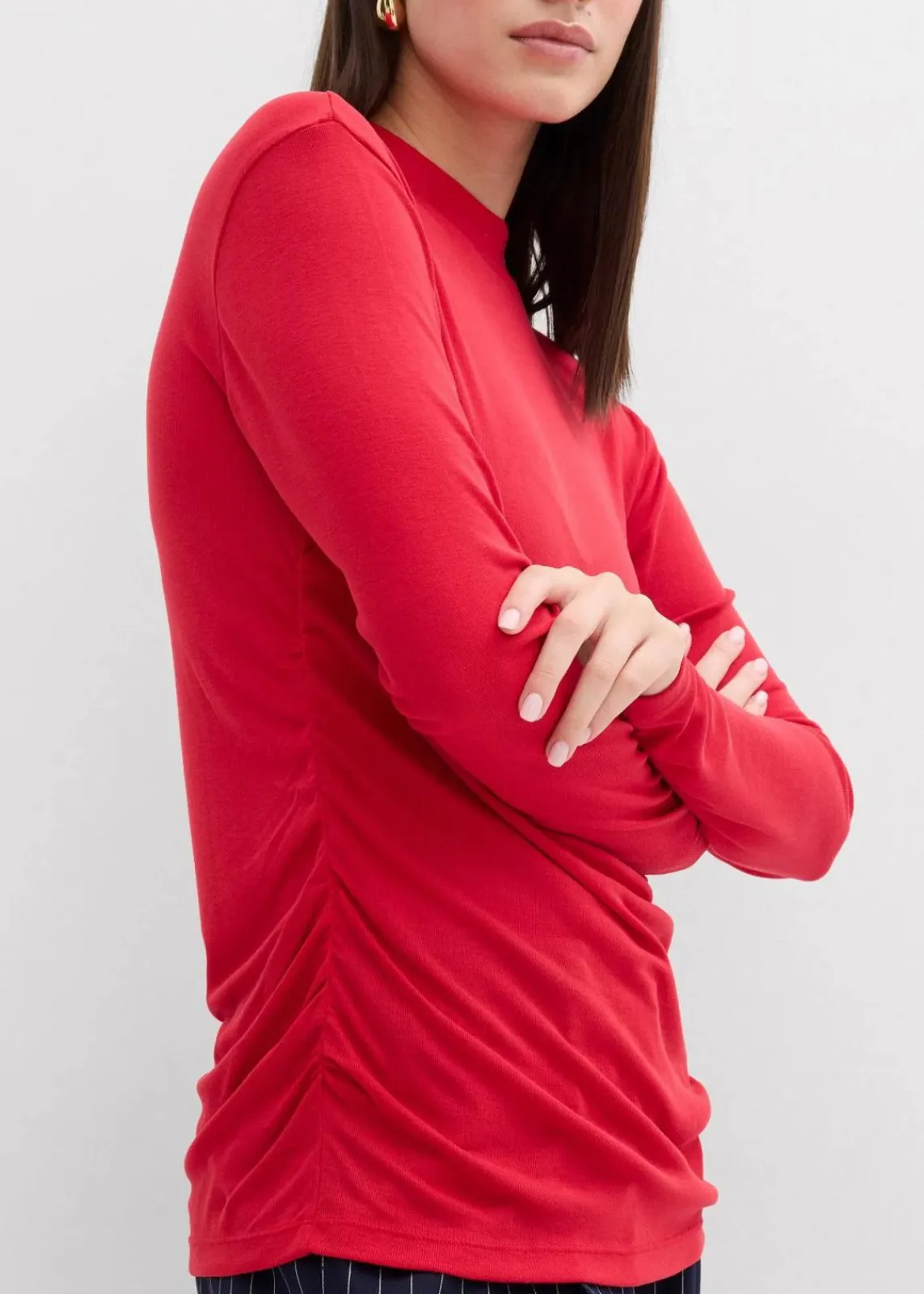bonprix Shirts & Tops^Rippshirt mit Raffung rot