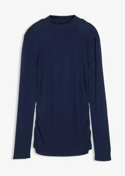 bonprix Shirts & Tops^Rippshirt mit Raffung dunkelblau