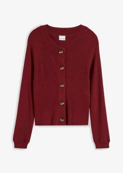 bonprix Bekleidung·Umstandsmode|Bekleidung·Jeans^Ripp-Strickjacke in Viskose-Mix rubinrot