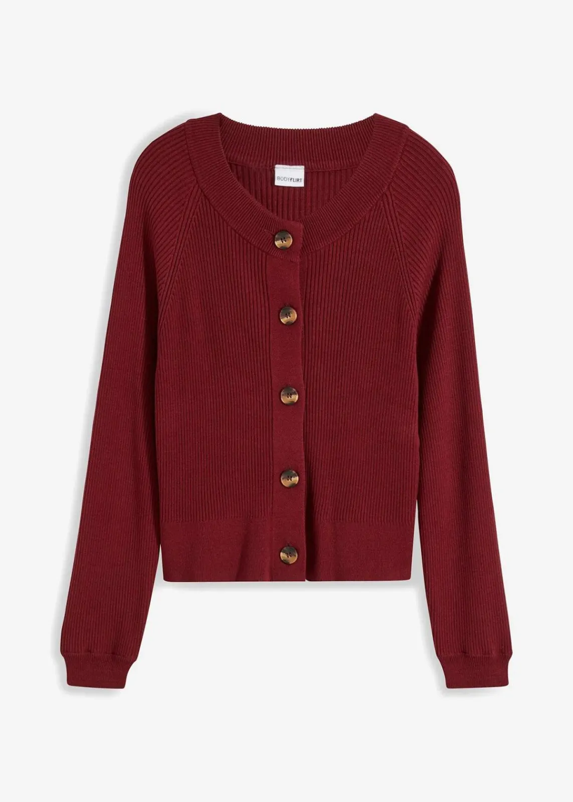 bonprix Bekleidung·Umstandsmode|Bekleidung·Jeans^Ripp-Strickjacke in Viskose-Mix rubinrot