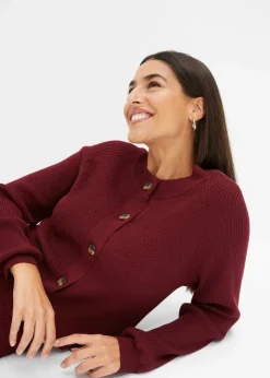 bonprix Bekleidung·Umstandsmode|Bekleidung·Jeans^Ripp-Strickjacke in Viskose-Mix rubinrot