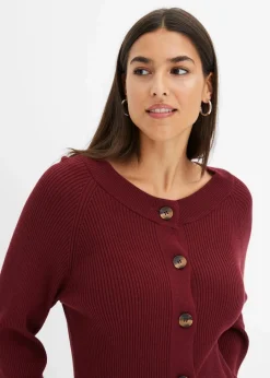bonprix Bekleidung·Umstandsmode|Bekleidung·Jeans^Ripp-Strickjacke in Viskose-Mix rubinrot