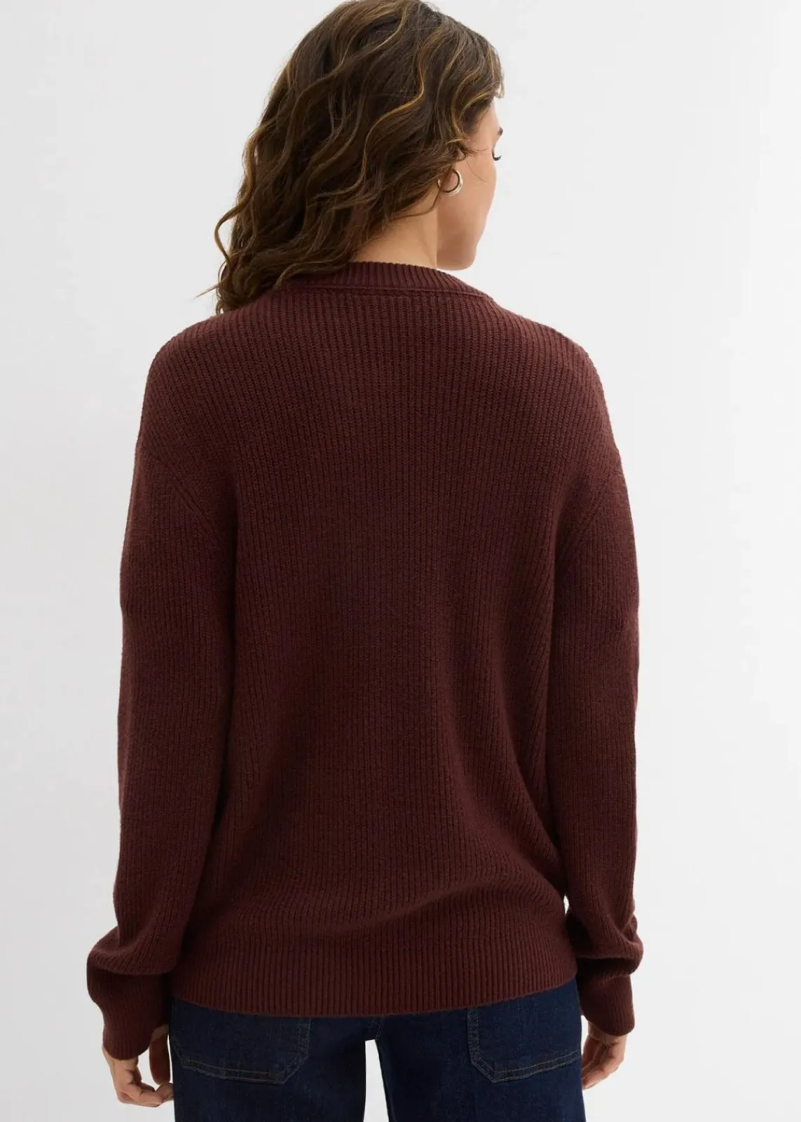 bonprix Bekleidung·Umstandsmode|Bekleidung·Röcke^Rippstrickjacke, Rundhals kaffeebraun