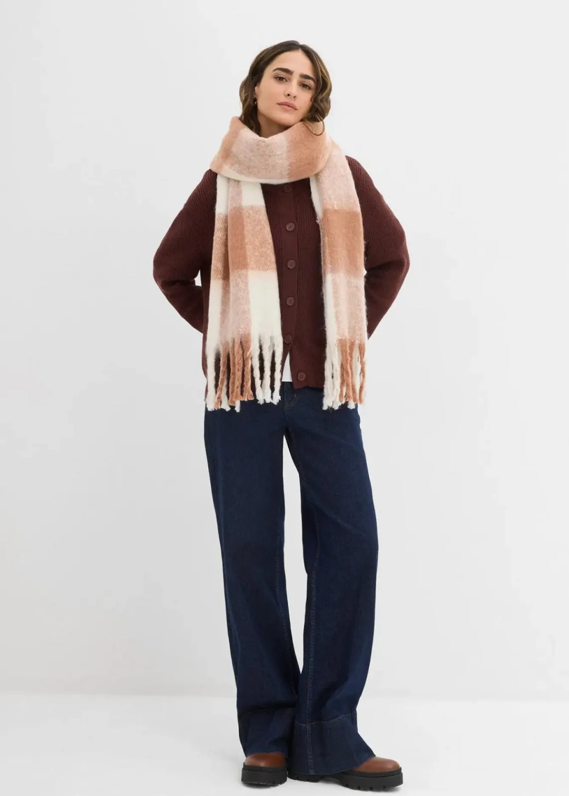 bonprix Bekleidung·Umstandsmode|Bekleidung·Röcke^Rippstrickjacke, Rundhals kaffeebraun