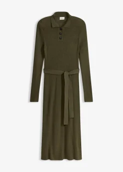 bonprix Bekleidung·Umstandsmode|Strickmode^Ripp-Strickkleid aus Viskose-Mix dunkeloliv