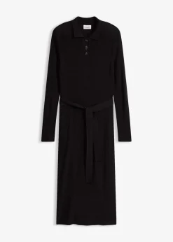 bonprix Bekleidung·Umstandsmode|Strickmode^Ripp-Strickkleid aus Viskose-Mix schwarz