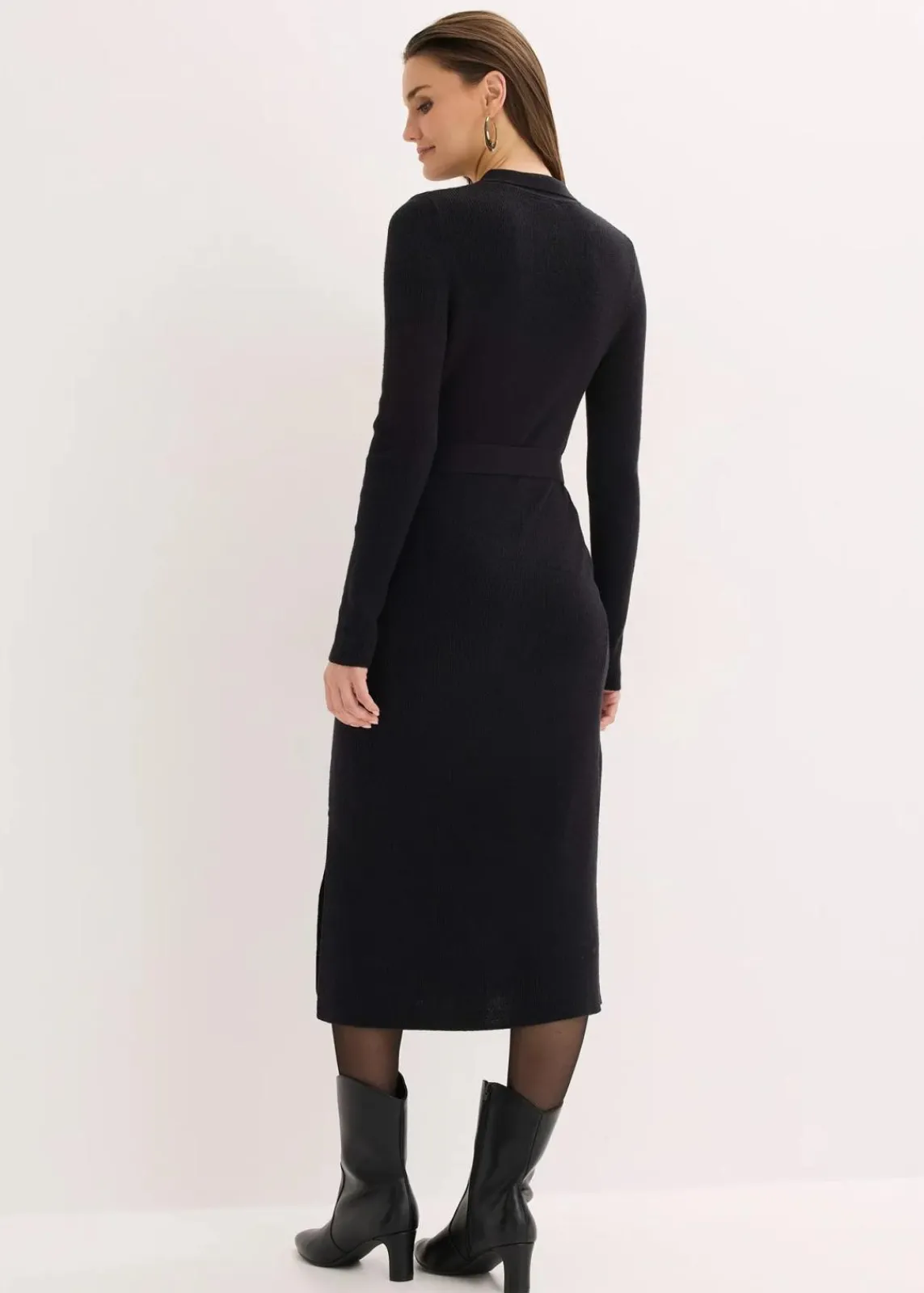 bonprix Bekleidung·Umstandsmode|Strickmode^Ripp-Strickkleid aus Viskose-Mix schwarz