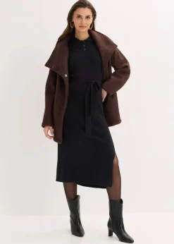 bonprix Bekleidung·Umstandsmode|Strickmode^Ripp-Strickkleid aus Viskose-Mix schwarz