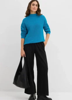 bonprix Bekleidung·Umstandsmode|Strickmode^Rippstrickpullover aus reiner Bio-Baumwolle atlantiktürkis