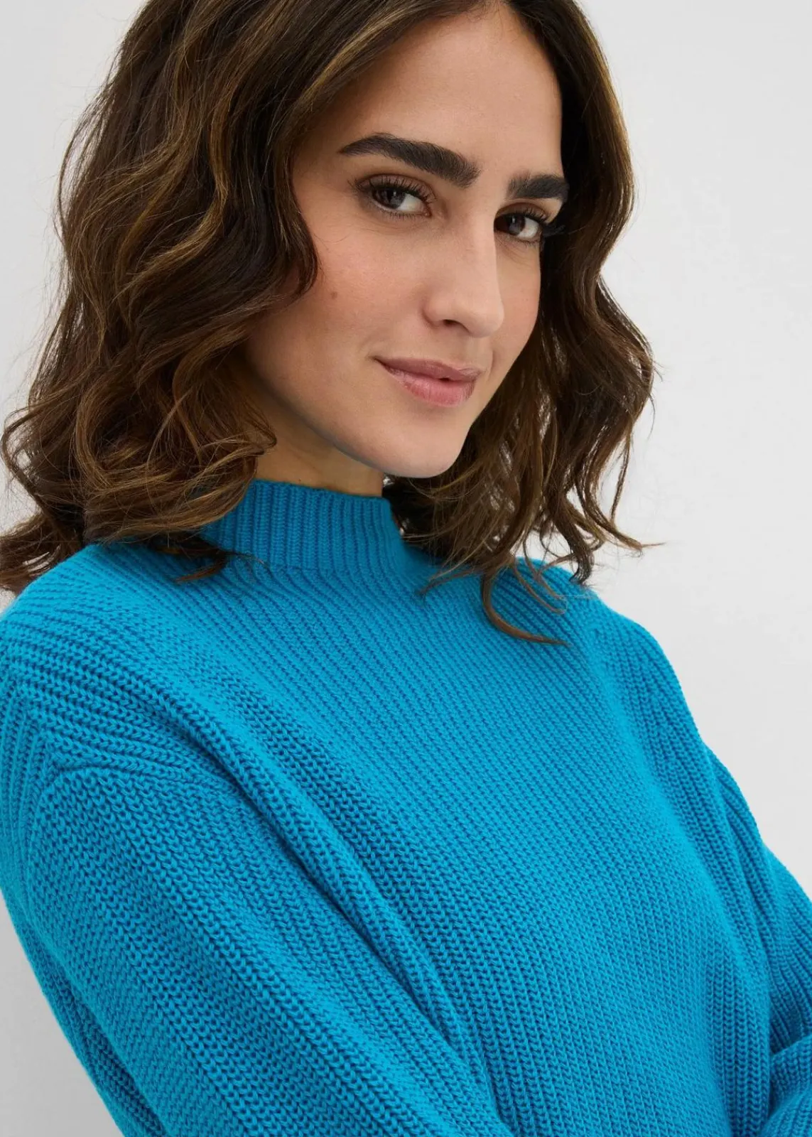 bonprix Bekleidung·Umstandsmode|Strickmode^Rippstrickpullover aus reiner Bio-Baumwolle atlantiktürkis