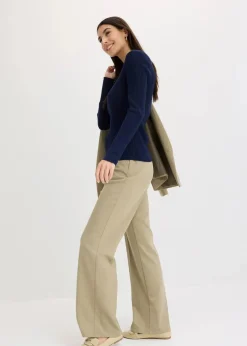 bonprix Nachhaltigere Materialien^Ripp-Strickpullover aus Viskose-Mix dunkelblau