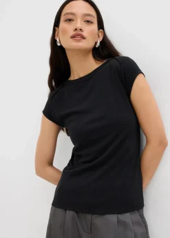bonprix Shirts & Tops^Ripp-Top aus softem Modal-Mix schwarz
