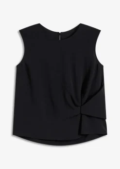 bonprix Bekleidung·Jacken & Mäntel|Blusen & Tuniken^Ärmelloses Blusentop mit Knoten schwarz