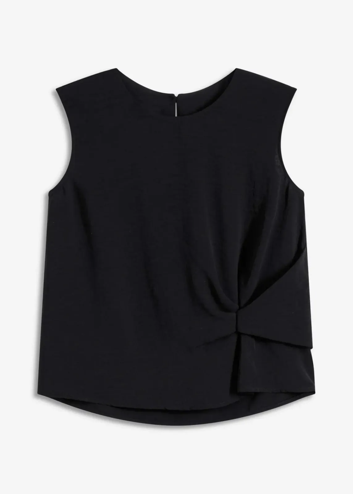 bonprix Bekleidung·Jacken & Mäntel|Blusen & Tuniken^Ärmelloses Blusentop mit Knoten schwarz