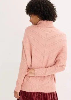 bonprix Bekleidung·Umstandsmode|Strickmode^Rollkragenpullover vintagerosa