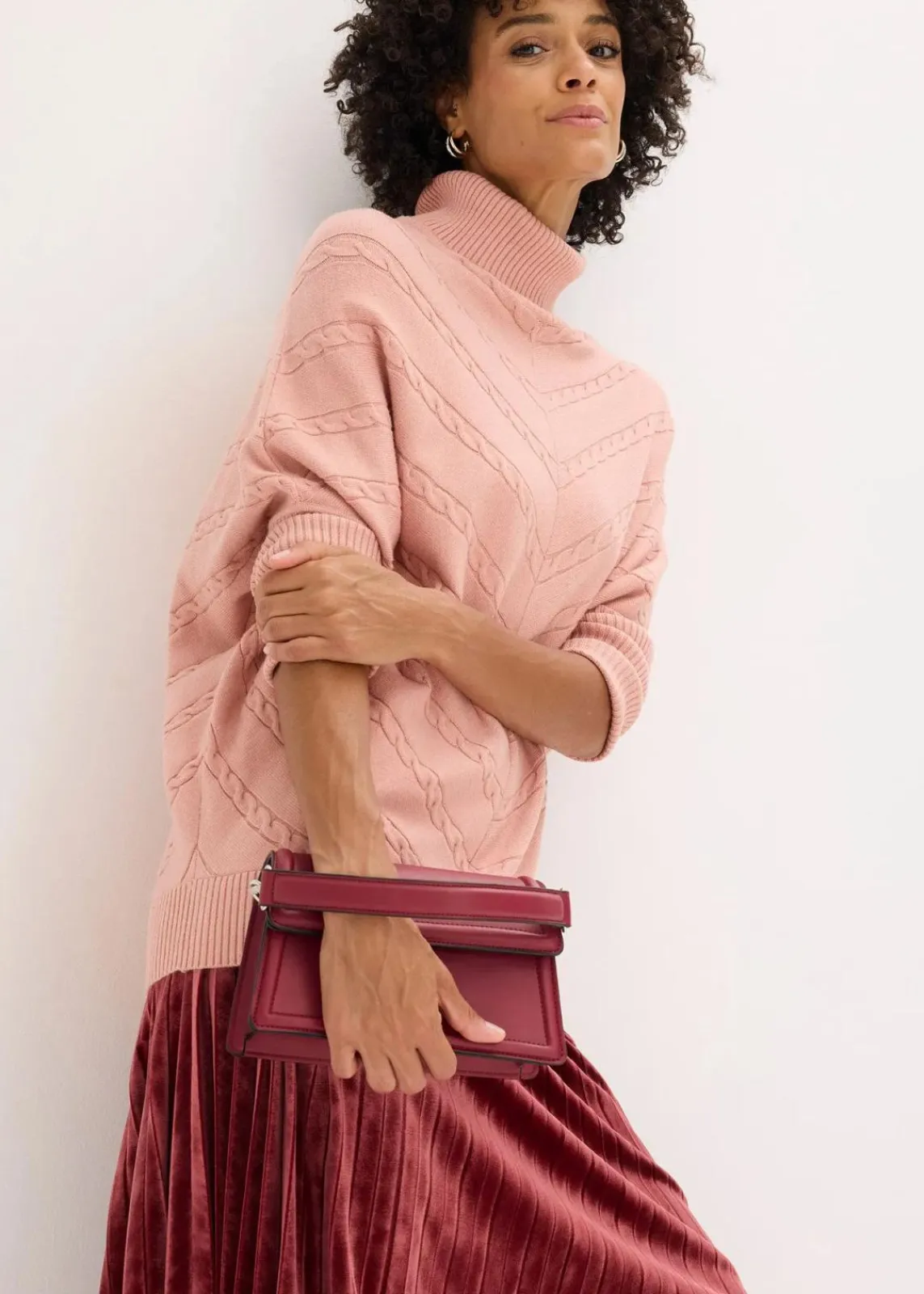 bonprix Bekleidung·Umstandsmode|Strickmode^Rollkragenpullover vintagerosa