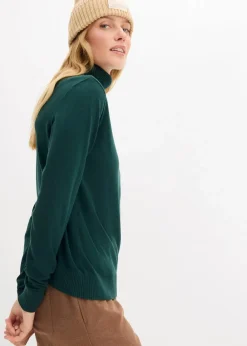 bonprix Pullover & Strickjacken|Basics^Rollkragenpullover tiefgrün