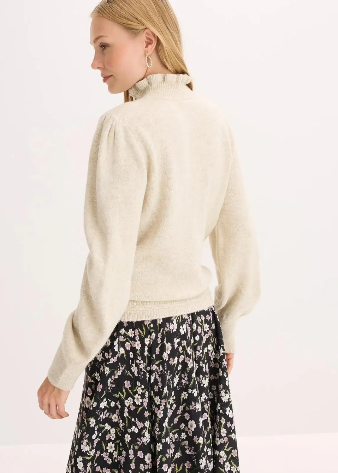 bonprix Bekleidung·Umstandsmode|Bekleidung·Jeans^Rollkragenpullover sand meliert