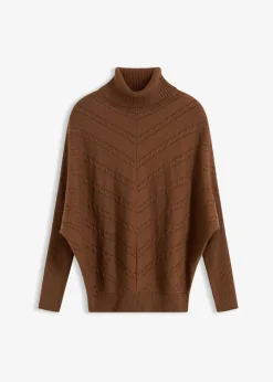 bonprix Bekleidung·Umstandsmode|Strickmode^Rollkragenpullover pimentbraun