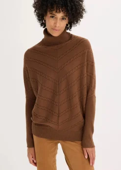 bonprix Bekleidung·Umstandsmode|Strickmode^Rollkragenpullover pimentbraun