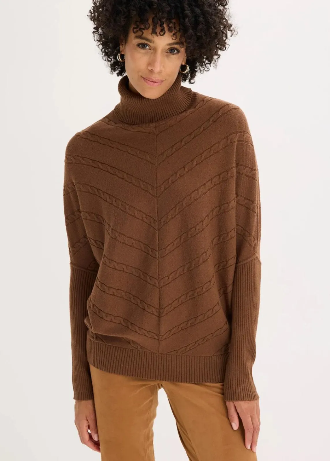 bonprix Bekleidung·Umstandsmode|Strickmode^Rollkragenpullover pimentbraun
