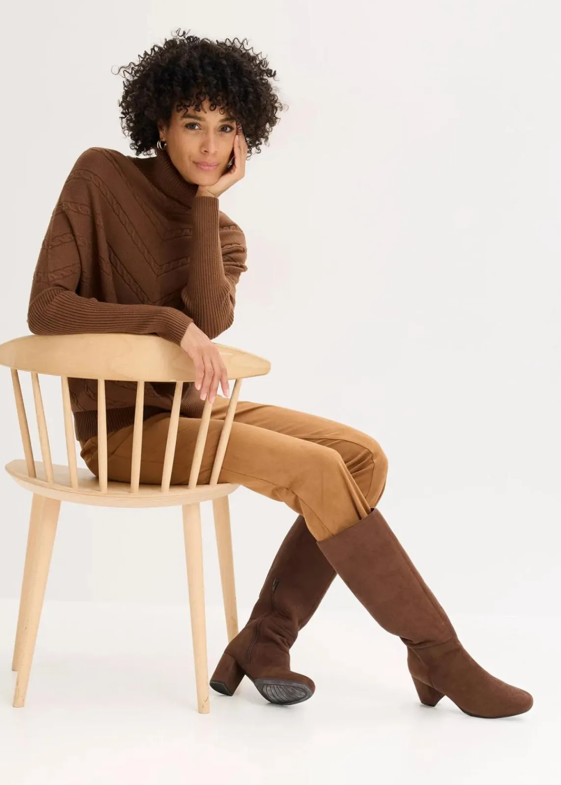 bonprix Bekleidung·Umstandsmode|Strickmode^Rollkragenpullover pimentbraun