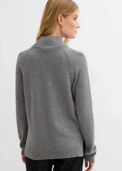 bonprix Bekleidung·Umstandsmode|Strickmode^Rollkragenpullover aus reiner Baumwolle grau meliert meliert