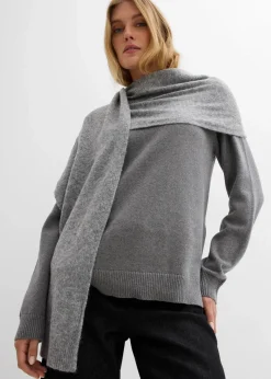 bonprix Bekleidung·Umstandsmode|Strickmode^Rollkragenpullover aus reiner Baumwolle grau meliert meliert