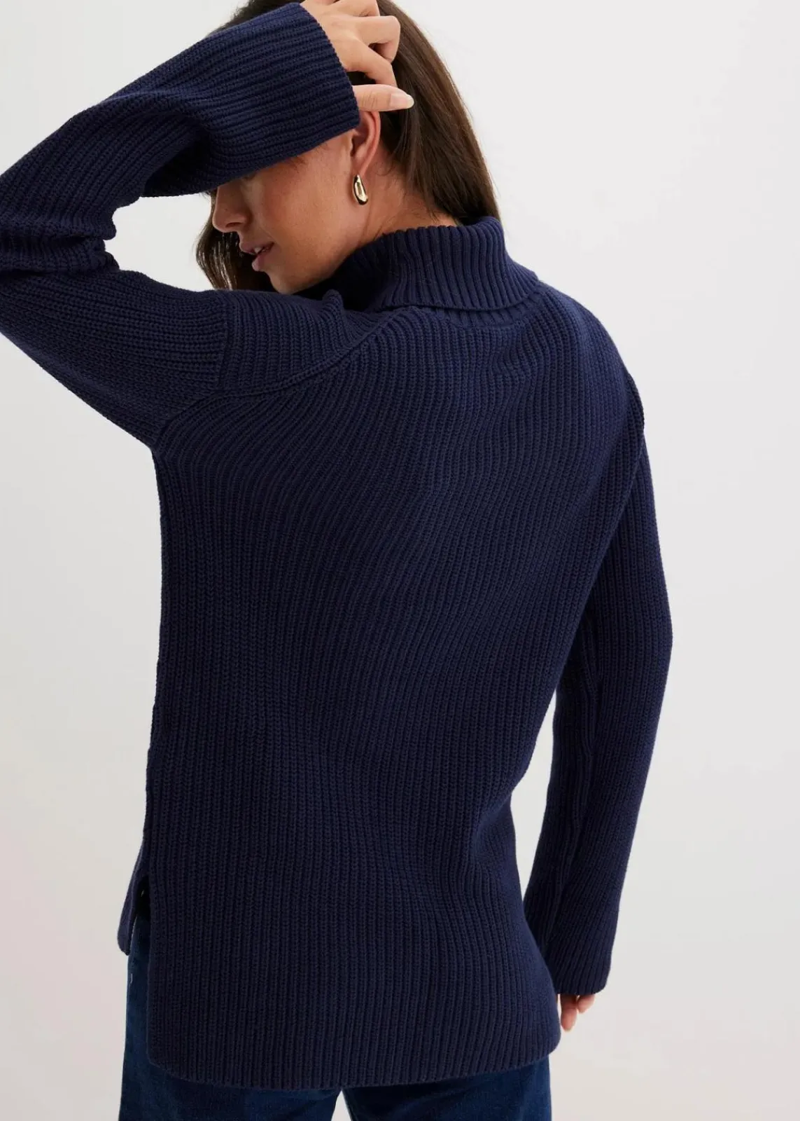 bonprix Bekleidung·Umstandsmode|Bekleidung·Jeans^Rollkragenpullover aus reiner Baumwolle dunkelblau
